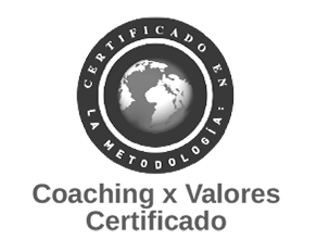 Logo "Certificado en la metodología" - Coaching por Valores Certificado