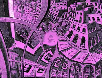 Cuado titulado Galería de Litografías de Maurits Cornelis Escher, 1956