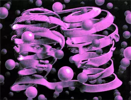 Cuadro titulado Lazos de Unión, de Maurits Cornelis Escher, 1956